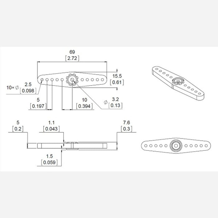 Metal Servo Horn for Power HD Giant Servo HD-1235MG