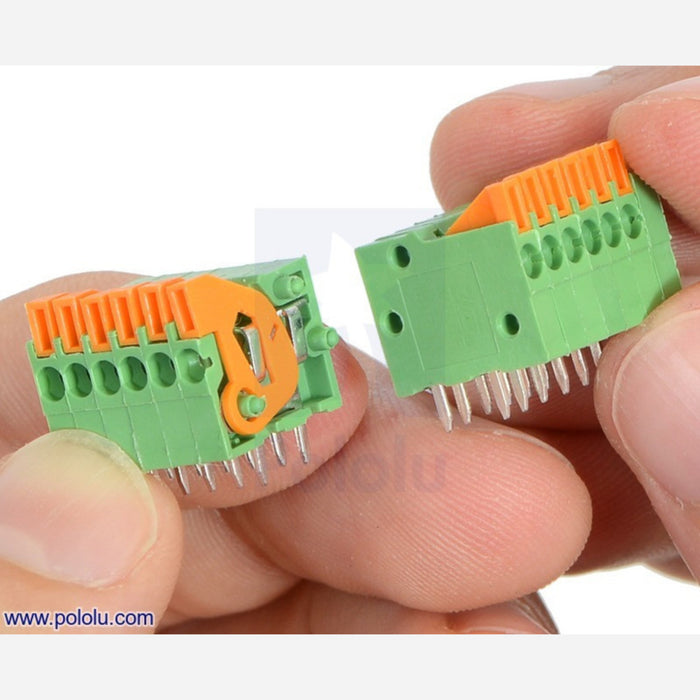 Screwless Terminal Block: 2-Pin, 0.1" Pitch, Side Entry (3-Pack)