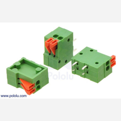 Screwless Terminal Block: 2-Pin, 0.1" Pitch, Side Entry (3-Pack)