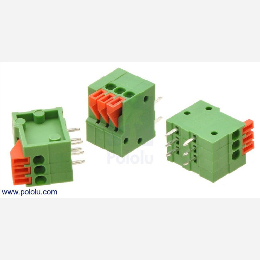 Screwless Terminal Block: 3-Pin, 0.1" Pitch, Side Entry (3-Pack)