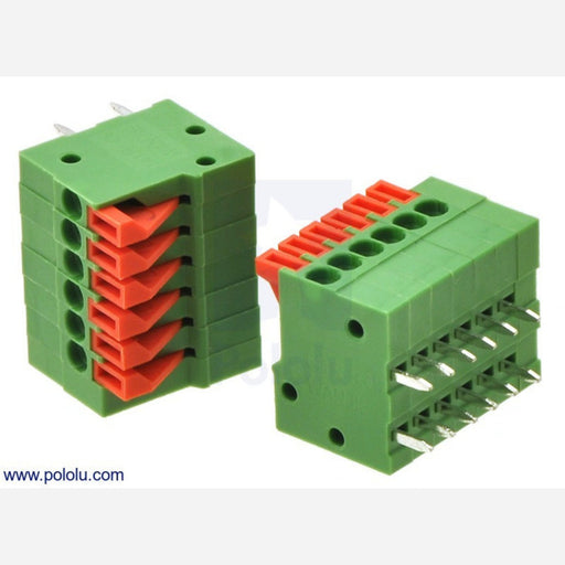 Screwless Terminal Block: 6-Pin, 0.1" Pitch, Side Entry (2-Pack)