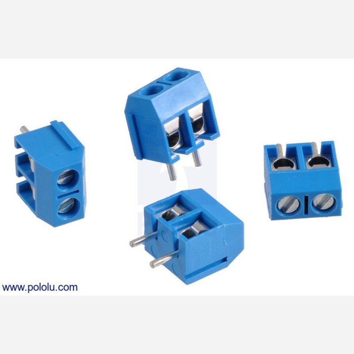 Screw Terminal Block: 2-Pin, 5 mm Pitch, Side Entry (4-Pack)