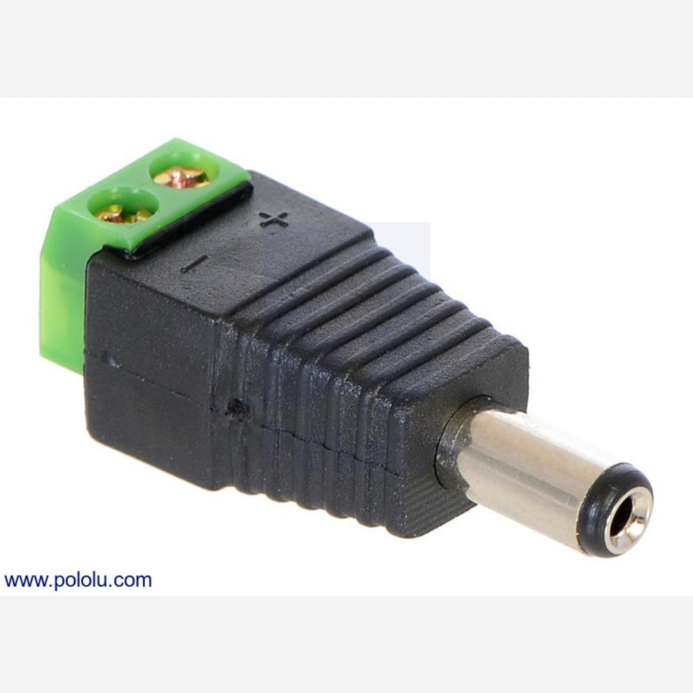 DC Barrel Plug to 2-Pin Terminal Block Adapter