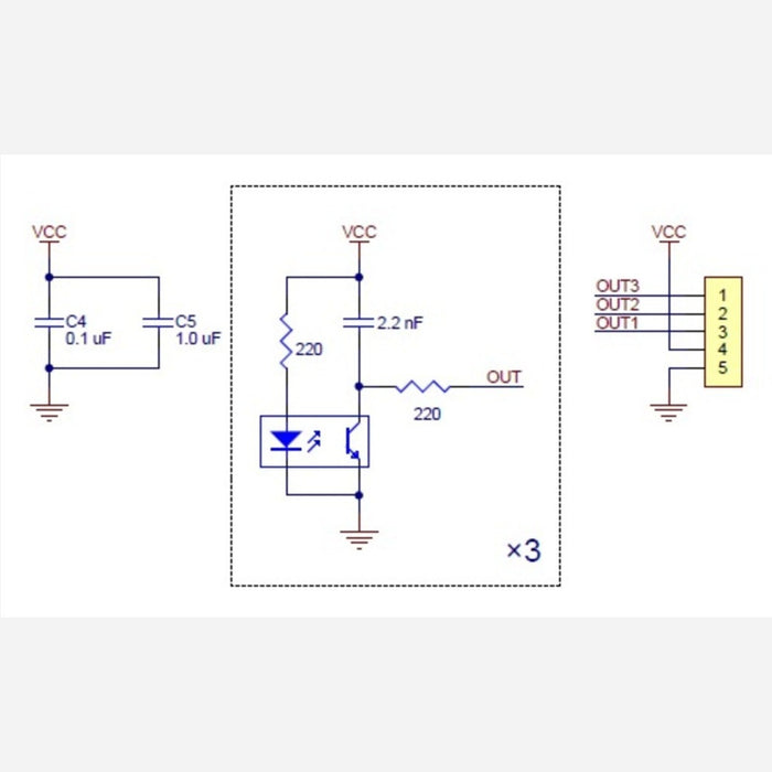 QTR-3RC Reflectance Sensor Array