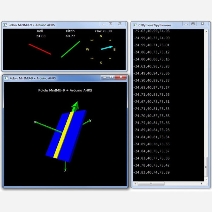 MinIMU-9 v3 Gyro, Accelerometer, and Compass (L3GD20H and LSM303D Carrier)