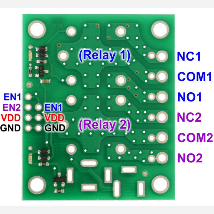 Pololu Basic 2-Channel SPDT Relay Carrier with 12VDC Relays (Assembled)