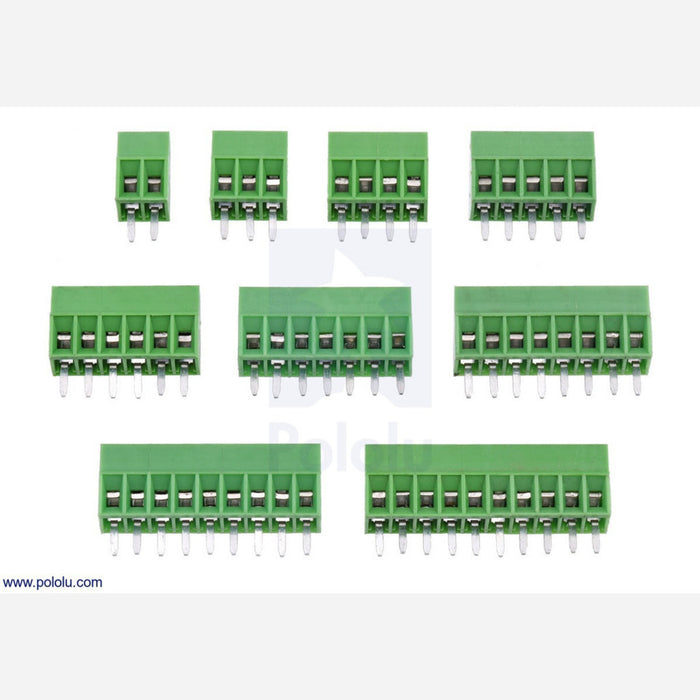 Screw Terminal Block: 2-Pin, 0.1" Pitch, Side Entry (4-Pack)