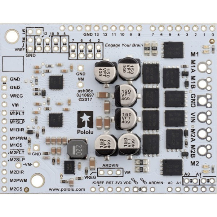 Pololu Dual G2 High-Power Motor Driver 18v22 Shield for Arduino