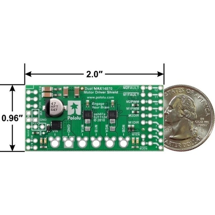 Dual MAX14870 Motor Driver Shield for Arduino