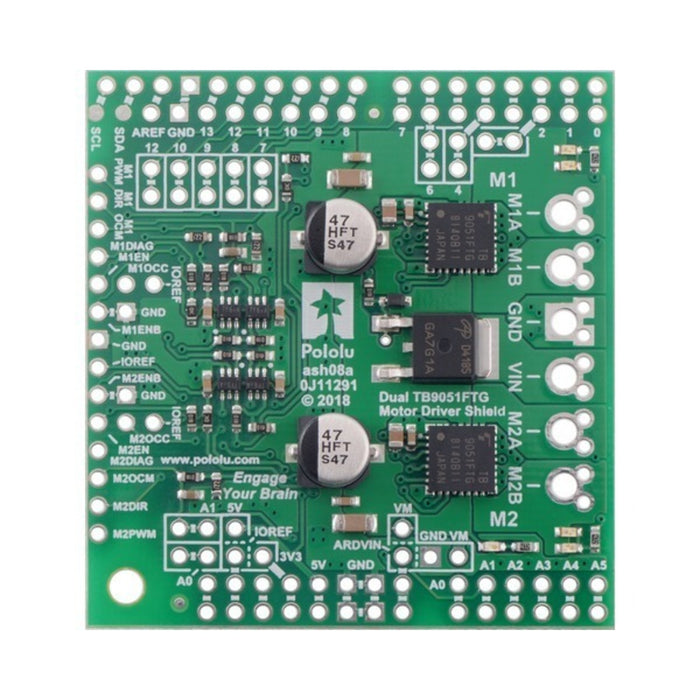 Dual TB9051FTG Motor Driver Shield for Arduino