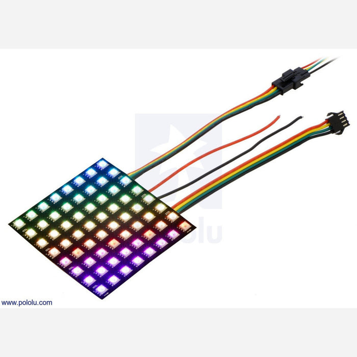 Addressable RGB 8x8-LED Flexible Panel, 5V, 10mm Grid (APA102C)