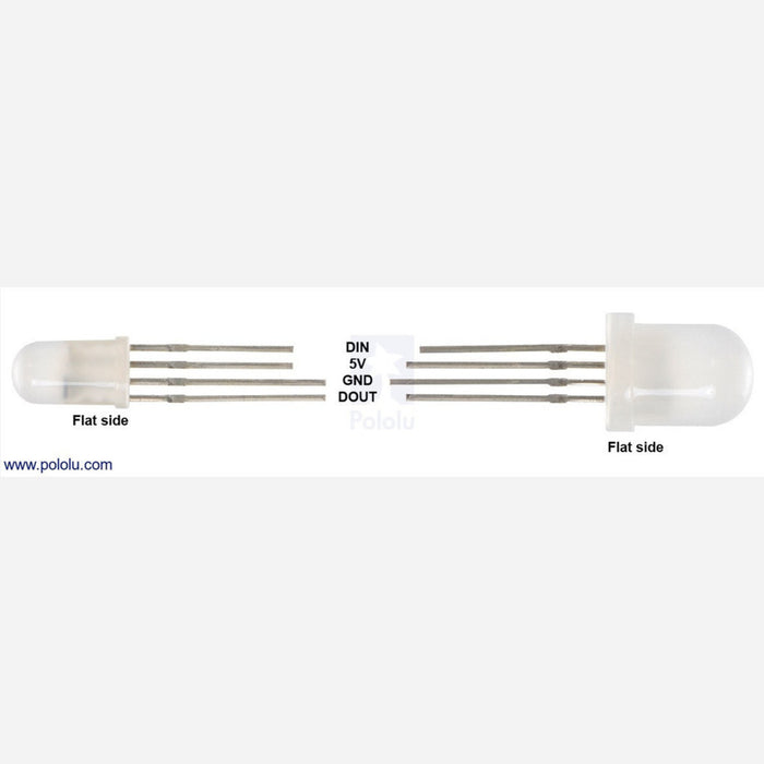 Addressable Through-Hole 5mm RGB LED with Diffused Lens, WS2811 Driver (10-Pack)