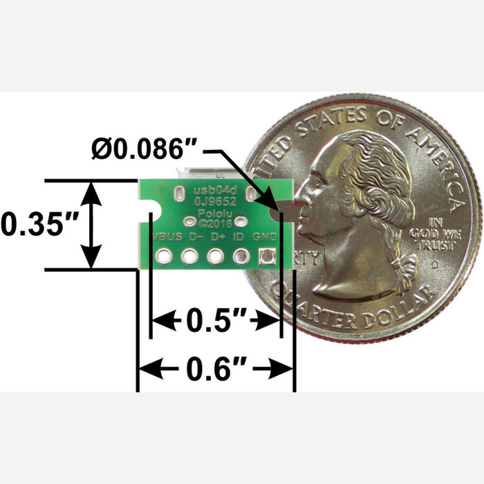 USB Micro-B Connector Breakout Board