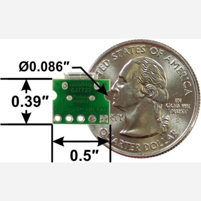 USB Micro-B Connector Breakout Board (usb04b)