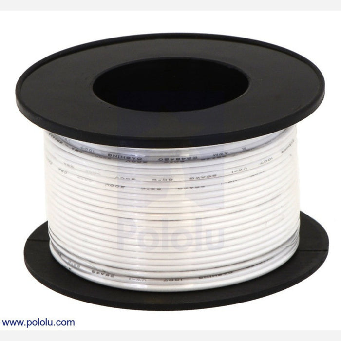 Stranded Wire: White, 30 AWG, 100 Feet