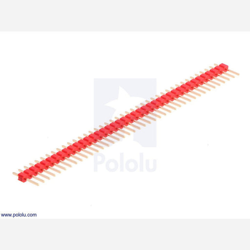 0.100" (2.54 mm) Breakaway Male Header: 1x40-Pin, Straight, Red