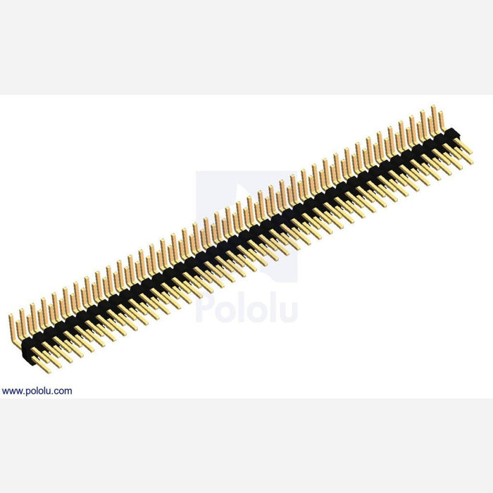 0.100" (2.54 mm) Breakaway Male Header: 2x40-Pin, Right Angle