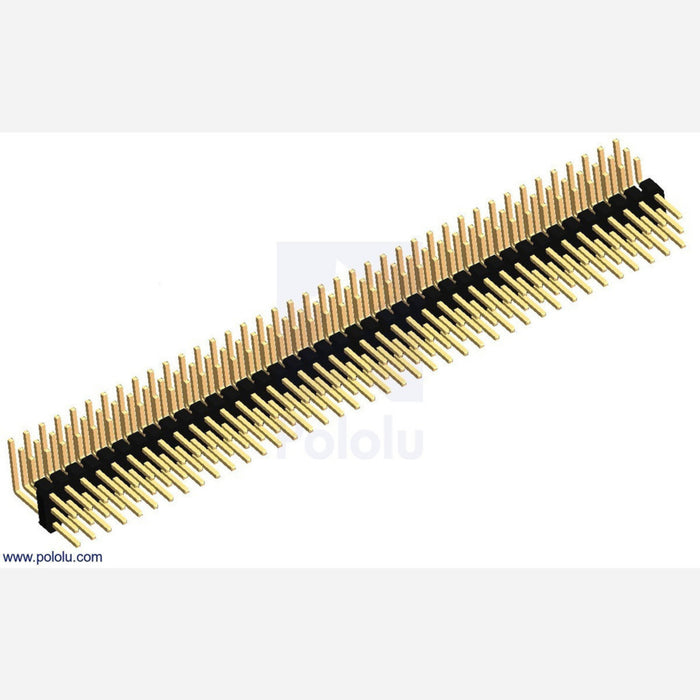 0.100" (2.54 mm) Breakaway Male Header: 3x40-Pin, Right Angle