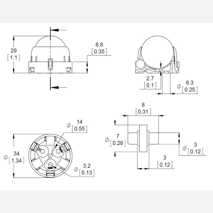 Pololu Ball Caster with 1" Plastic Ball and Plastic Rollers