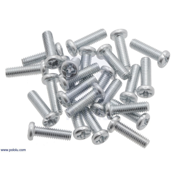 Machine Screw: M3, 10mm Length, Phillips (25-pack)