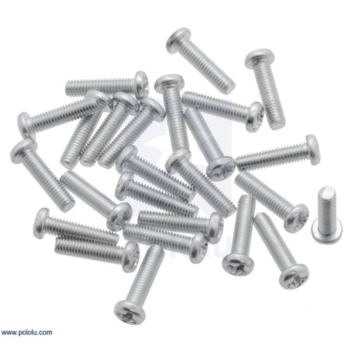 Machine Screw: M3, 12mm Length, Phillips (25-pack)