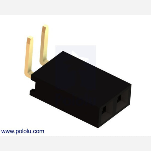 0.100" (2.54 mm) Female Header: 1x2-Pin, Right-Angle