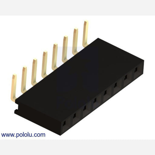 0.100" (2.54 mm) Female Header: 1x8-Pin, Right-Angle