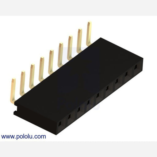 0.100" (2.54 mm) Female Header: 1x9-Pin, Right-Angle