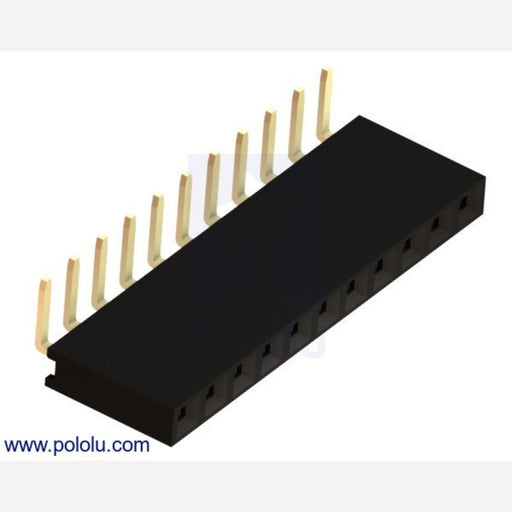 0.100" (2.54 mm) Female Header: 1x11-Pin, Right-Angle