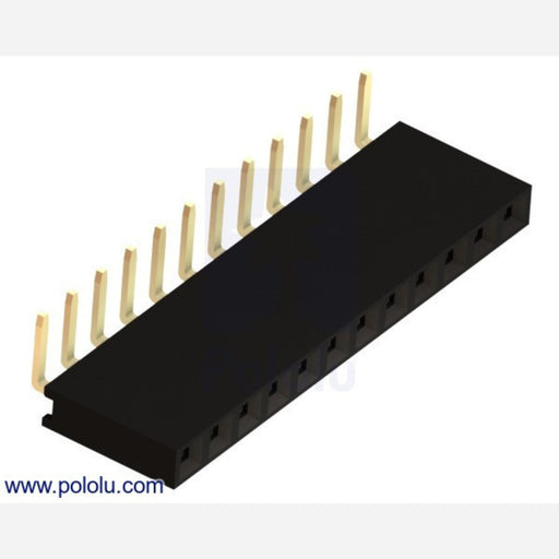 0.100" (2.54 mm) Female Header: 1x12-Pin, Right-Angle