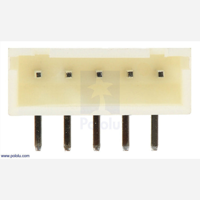 2.5 mm JST XH-Style Shrouded Male Connector: 5-Pin, Right Angle (2-Pack)