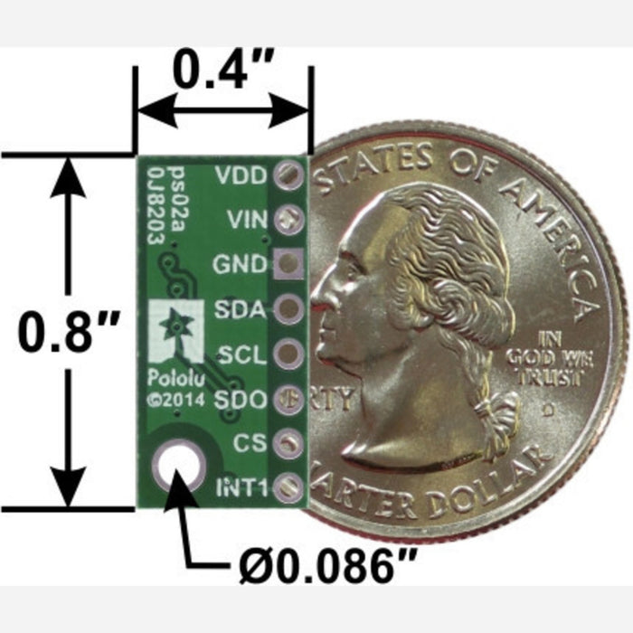 LPS25H Pressure/Altitude Sensor Carrier with Voltage Regulator