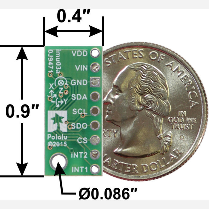 LSM6DS33 3D Accelerometer and Gyro Carrier with Voltage Regulator