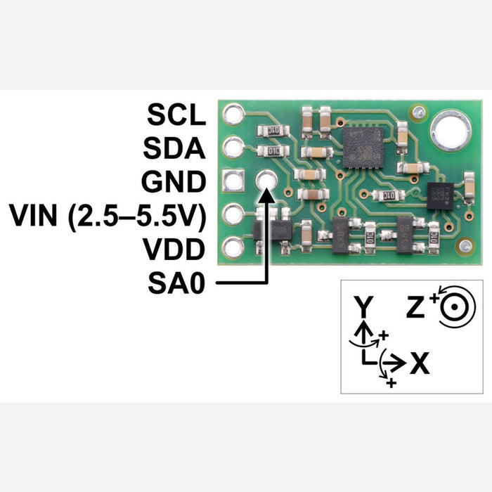 MinIMU-9 v5 Gyro, Accelerometer, and Compass (LSM6DS33 and LIS3MDL Carrier)