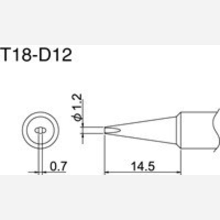 Hakko T18-D12 Soldering Tip