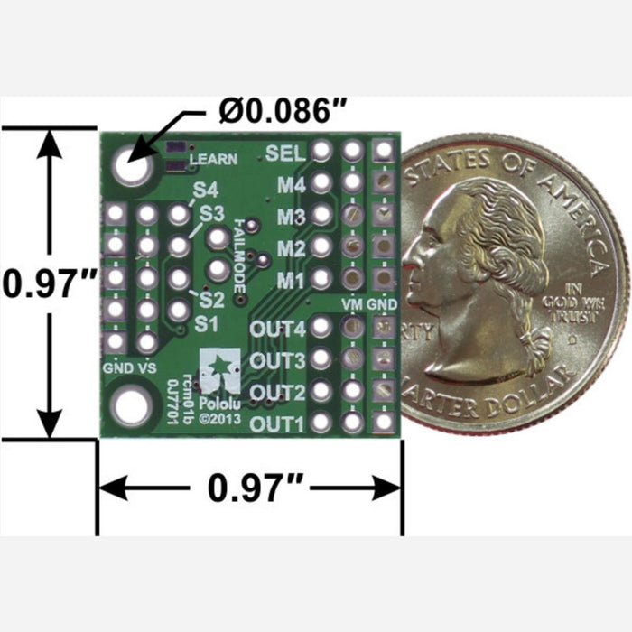 Pololu 4-Channel RC Servo Multiplexer (Assembled)