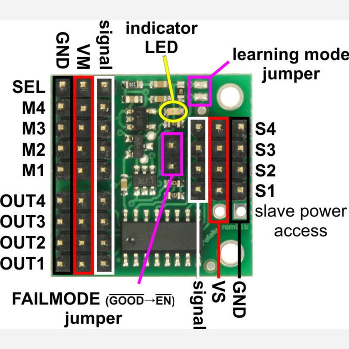 Pololu 4-Channel RC Servo Multiplexer (Assembled)