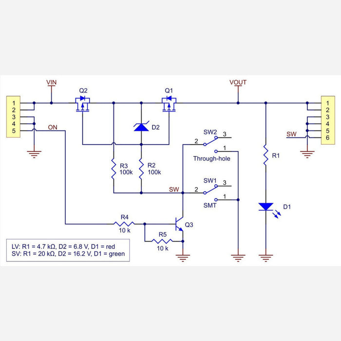 Mini MOSFET Slide Switch with Reverse Voltage Protection, LV