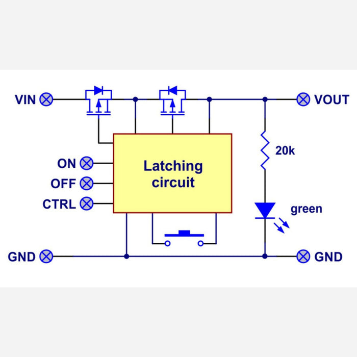 Big Pushbutton Power Switch with Reverse Voltage Protection, MP