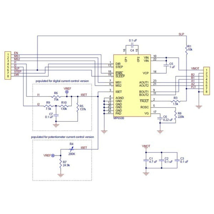 MP6500 Stepper Motor Driver Carrier, Potentiometer Current Control