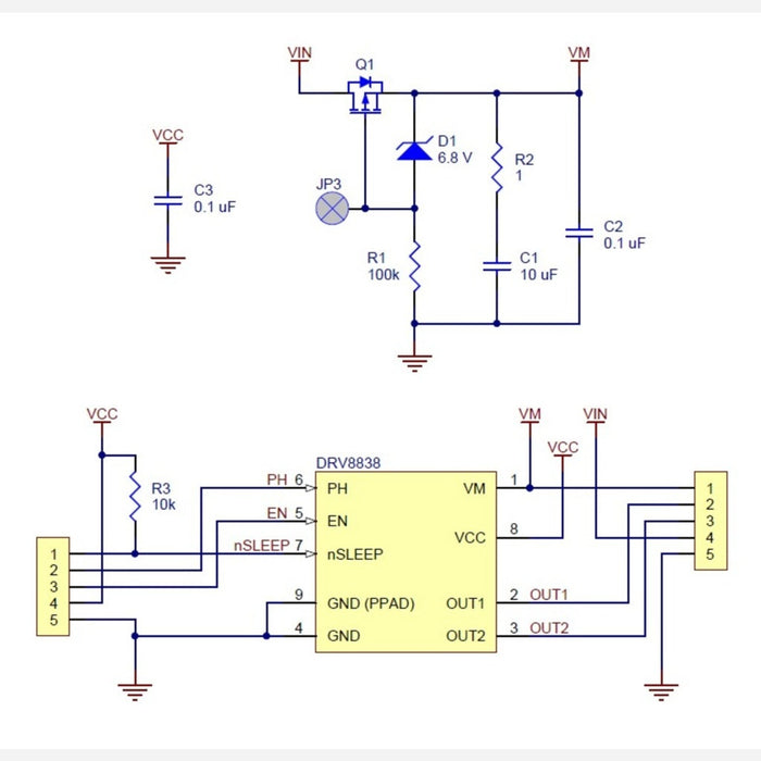 DRV8838 Single Brushed DC Motor Driver Carrier