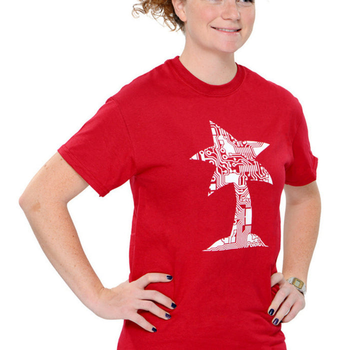 Pololu Circuit Logo T-Shirt: Cardinal Red, Youth M