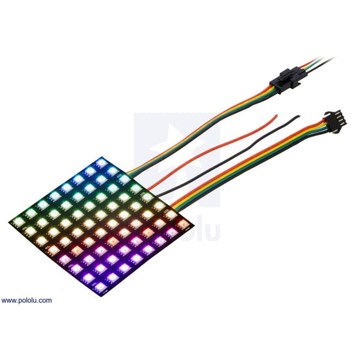 Addressable RGB 8x8-LED Flexible Panel, 5V, 10mm Grid (SK9822)