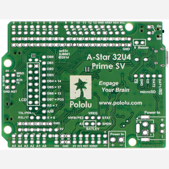 A-Star 32U4 Prime SV microSD (SMT Components Only)