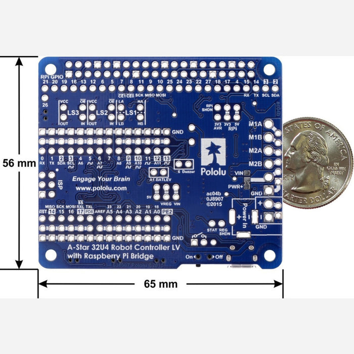 A-Star 32U4 Robot Controller LV with Raspberry Pi Bridge