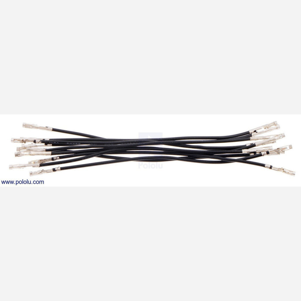 Wires with Pre-crimped Terminals 10-Pack F-F 3" Black