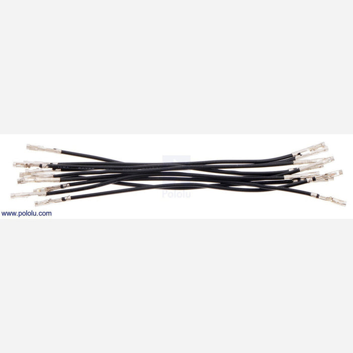 Wires with Pre-crimped Terminals 10-Pack F-F 3" Black