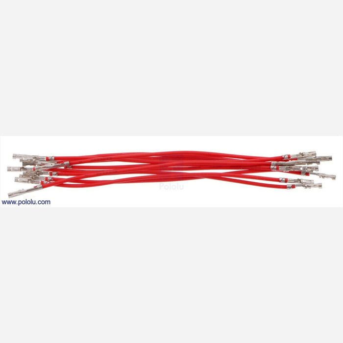 Wires with Pre-crimped Terminals 10-Pack F-F 3" Red