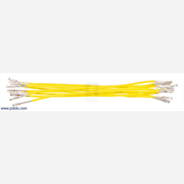 Wires with Pre-crimped Terminals 10-Pack F-F 3" Yellow