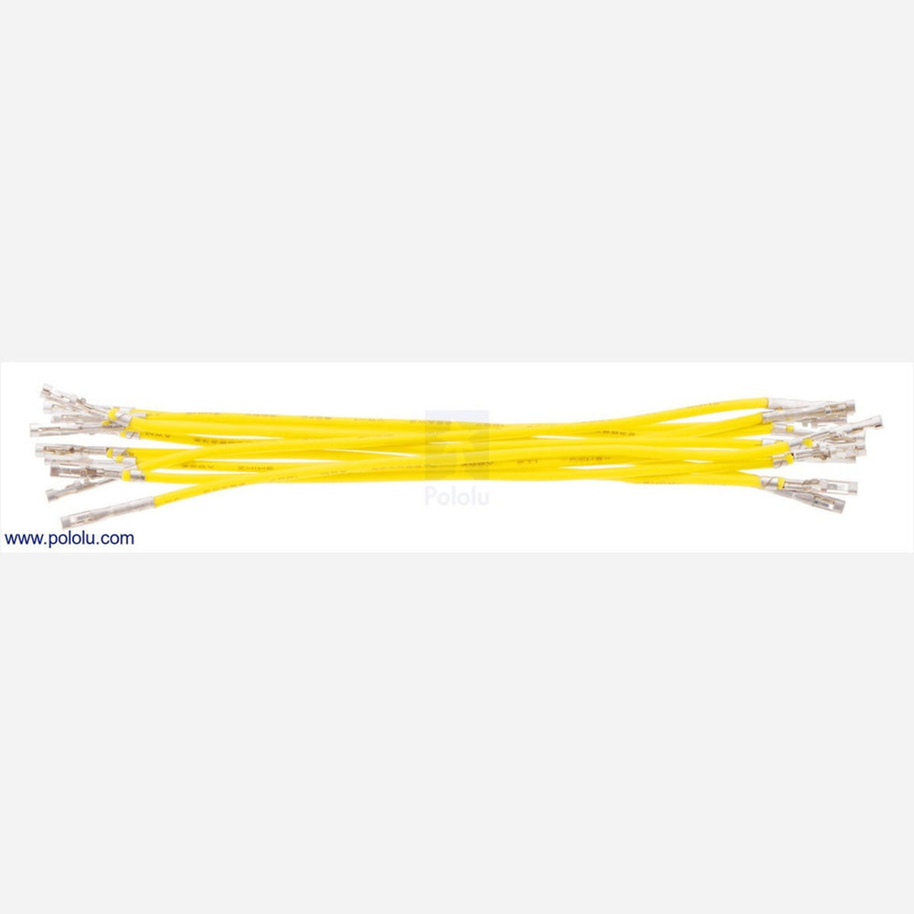 Wires with Pre-crimped Terminals 10-Pack F-F 3" Yellow